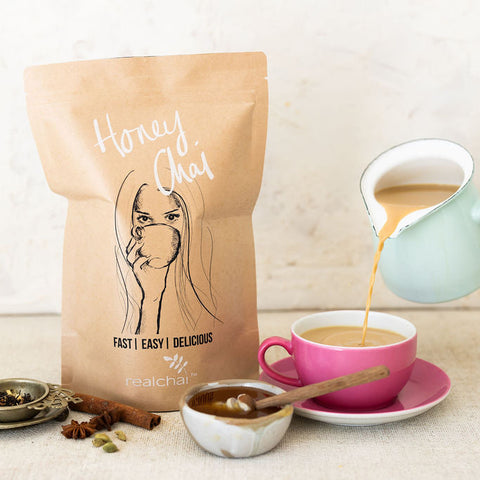 Honey Chai Pouring from Jug